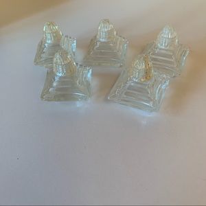 5 Vintage Art Deco Mini individual Glass Salt & Pepper Shakers